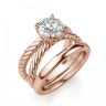 Переплетеное кольцо из розового золота с бриллиантом, Изображение 5