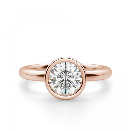 Кольцо с бриллиантом в розовом золоте, Больше Изображение 1