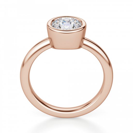 Кольцо с бриллиантом в розовом золоте,  Больше Изображение 2