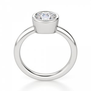 Кольцо с круглым бриллиантом в белом  золоте - Фото 1