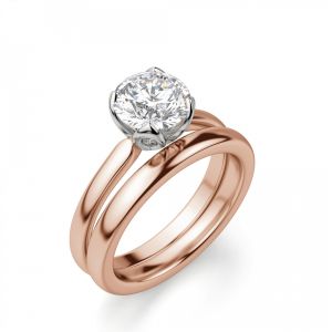 Кольцо с бриллиантом в лепестках из розовое золота - Фото 4