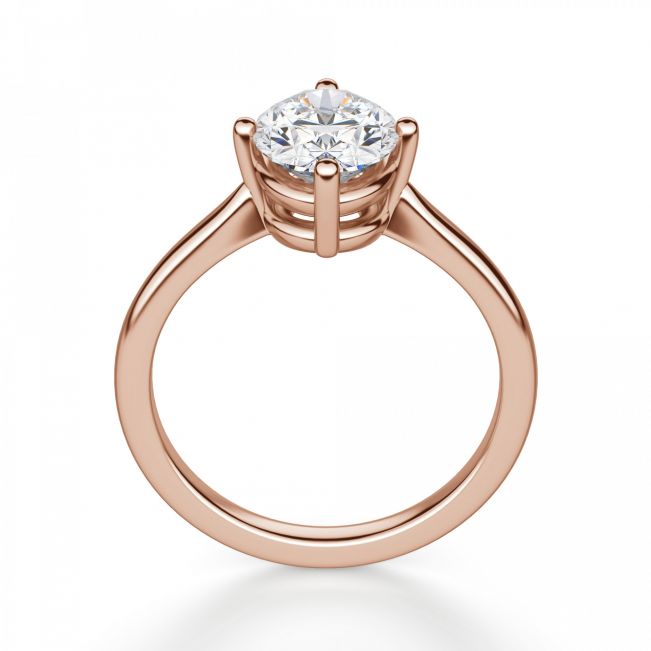 Кольцо из розового золота с овальным бриллиантом - Фото 1