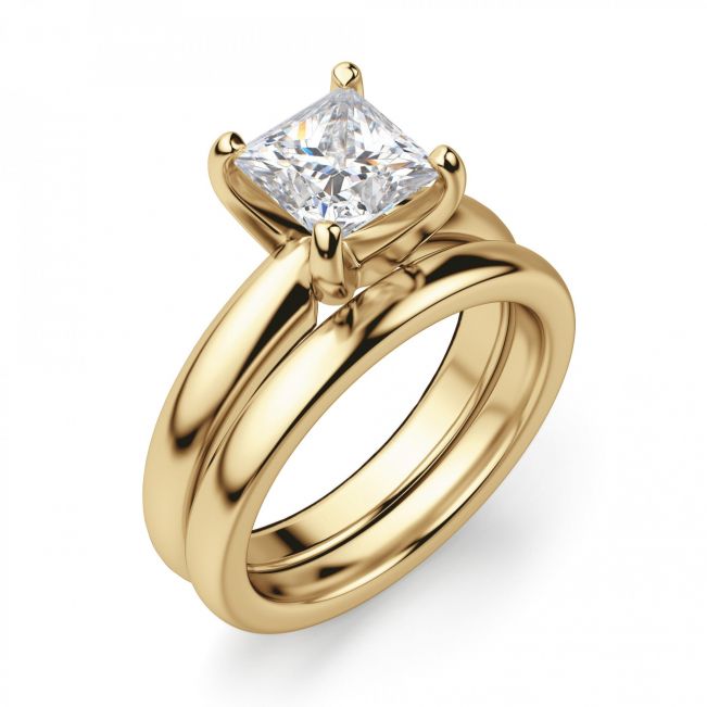 Кольцо с бриллиантом Принцесса классика - Фото 4
