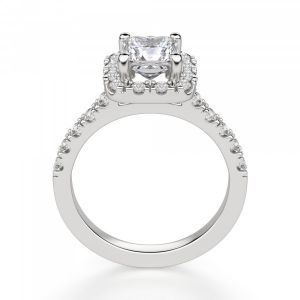 Кольцо с бриллиантом Принцесса в ореоле - Фото 4