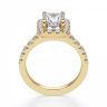 Золотое кольцо с бриллиантом Принцесса в ореоле, Изображение 2