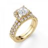 Золотое кольцо с бриллиантом Принцесса в ореоле, Изображение 4