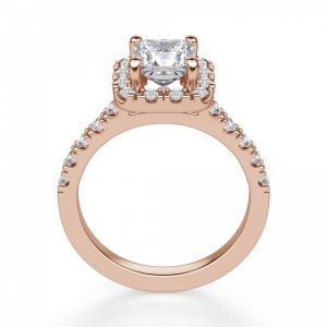 Кольцо с бриллиантом Принцесса стиль хало - Фото 1