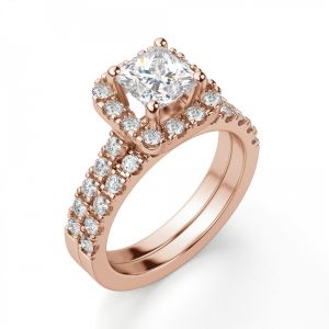 Кольцо с бриллиантом Принцесса стиль хало - Фото 4