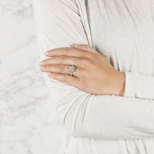 Кольцо с бриллиантом Принцесса стиль хало - Фото 5