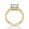 Золотое кольцо с бриллиантом Принцесса и дорожкой, Изображение 2