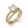 Золотое кольцо с бриллиантом Принцесса и дорожкой, Изображение 6