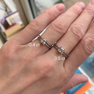 Двойное кольцо с бриллиантом Принцесса 0.5 карат - Фото 1
