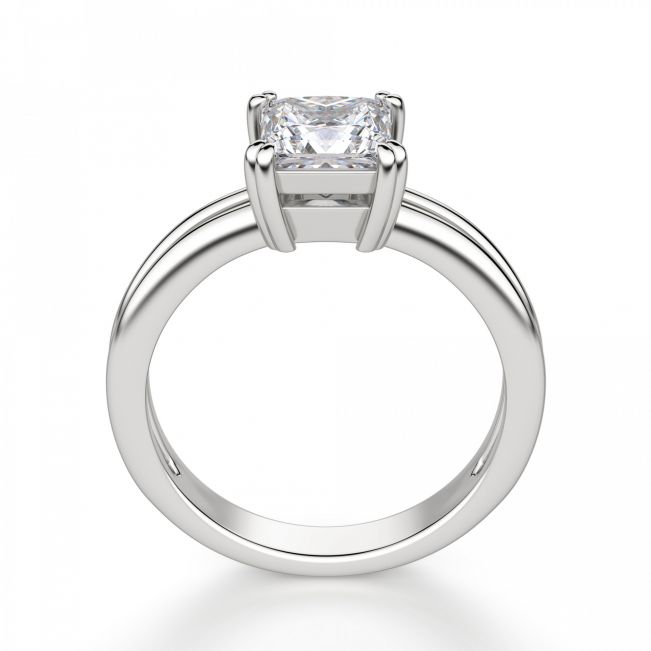 Двойное кольцо с бриллиантом Принцесса - Фото 1