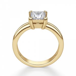 Кольцо золотое двойное с бриллиантом Принцесса - Фото 2