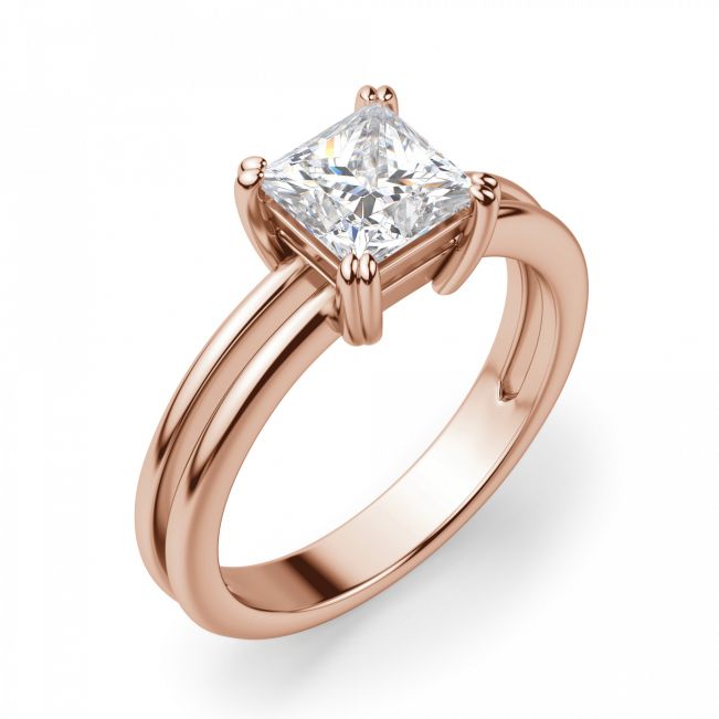 Кольцо двойное с бриллиантом Принцесса из золота - Фото 2