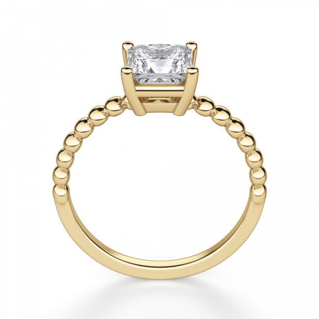 Золотое кольцо из шариков с бриллиантом Принцесса - Фото 3