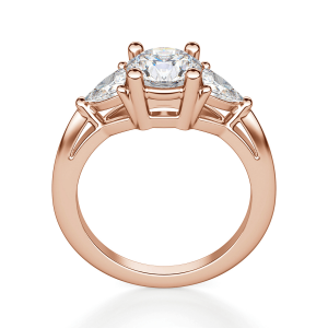 Кольцо с 3 бриллиантами из розового золота - Фото 1