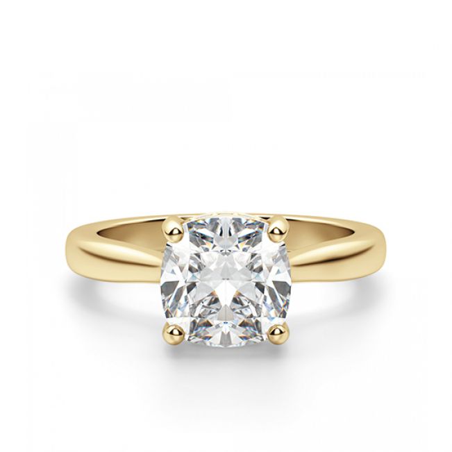 Золотое кольцо с бриллиантом Кушон из золота