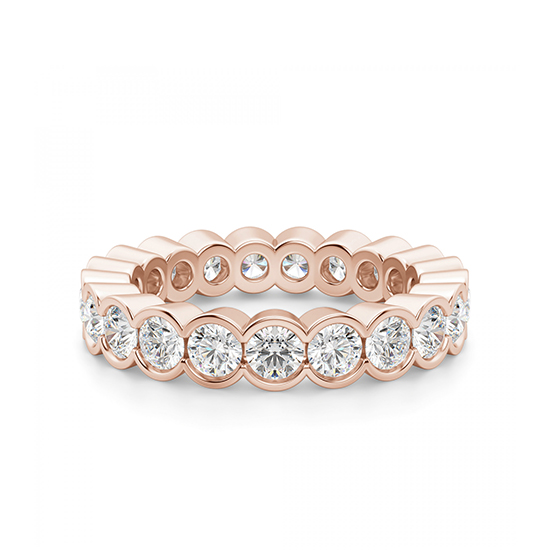 Кольцо из розового золота с бриллиантами по кругу, Больше Изображение 1