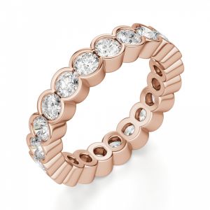 Кольцо из розового золота с бриллиантами по кругу - Фото 1