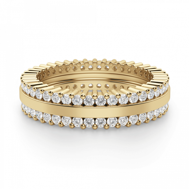 Кольцо из золота с двойной дорожкой из бриллиантов - Фото 2