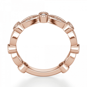 Ажурное кольцо дорожка с бриллиантами из розового золота - Фото 1