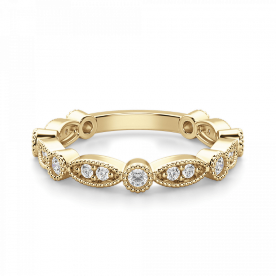 Ажурное кольцо дорожка с бриллиантами из золота,  Больше Изображение 3