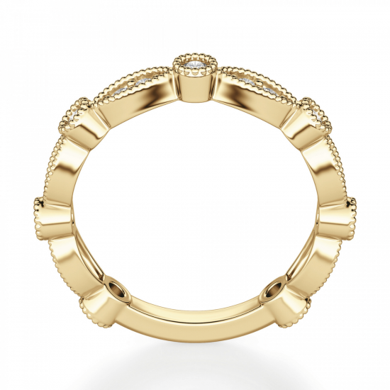 Ажурное кольцо дорожка с бриллиантами из золота,  Больше Изображение 2