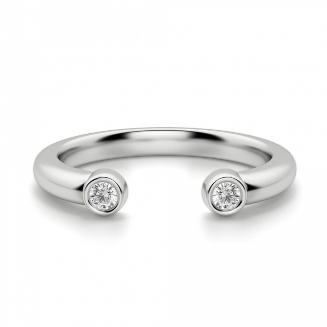 Обручальное кольцо с двумя бриллиантами - Фото 2