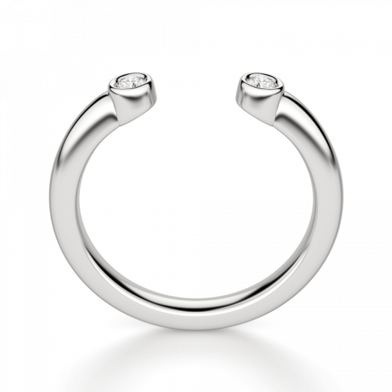 Обручальное кольцо с двумя бриллиантами,  Больше Изображение 2