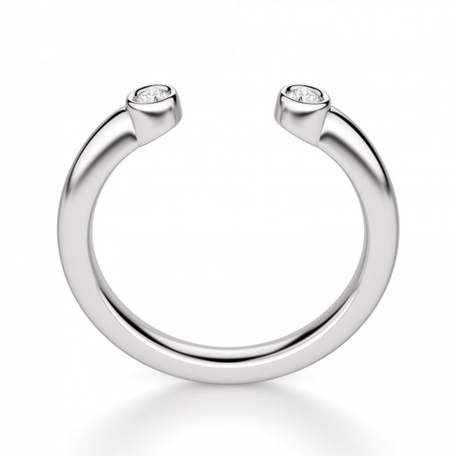 Обручальное кольцо с двумя бриллиантами - Фото 1
