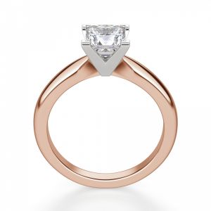 Кольцо с бриллиантом Принцесса из розового золота - Фото 1