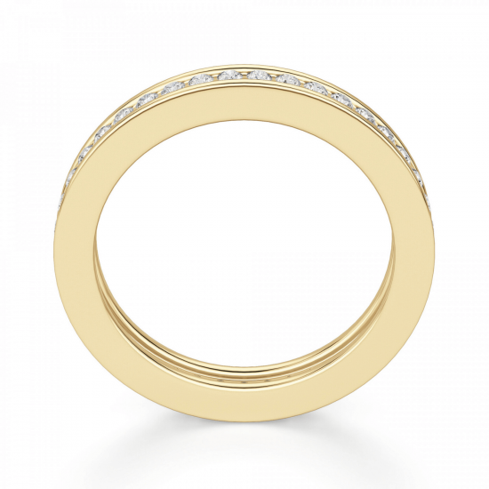 Кольцо дорожка с бриллиантами 1.7 мм из желтого золота,  Больше Изображение 2