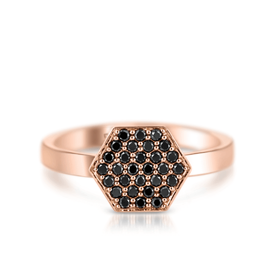 Кольцо с черными бриллиантами Miel, Больше Изображение 1