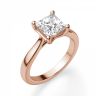 Кольцо с бриллиантом принцесса в розовом золоте, Изображение 3