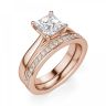 Кольцо с бриллиантом принцесса в розовом золоте, Изображение 5