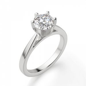 Кольцо с бриллиантом для помолвки из белого золота - Фото 2