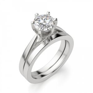 Кольцо с бриллиантом для помолвки из белого золота - Фото 3
