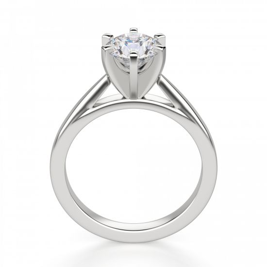Кольцо с бриллиантом для помолвки из белого золота,  Больше Изображение 2
