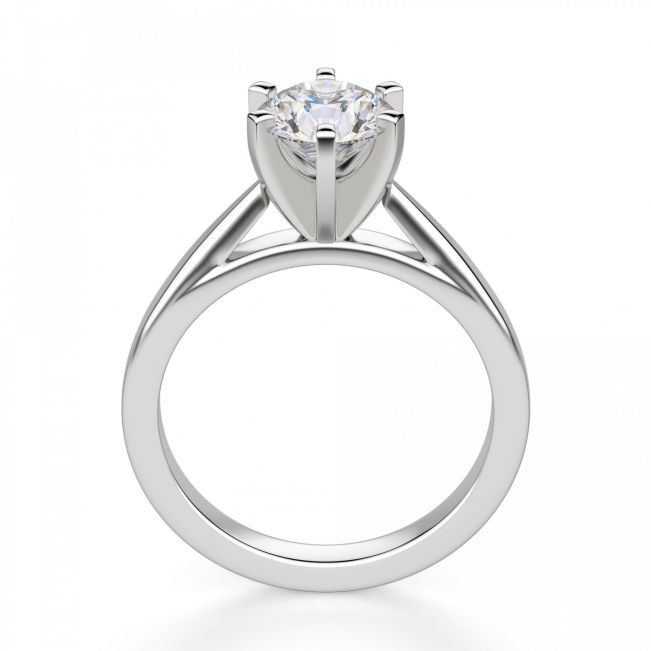 Кольцо с бриллиантом для помолвки из белого золота - Фото 1