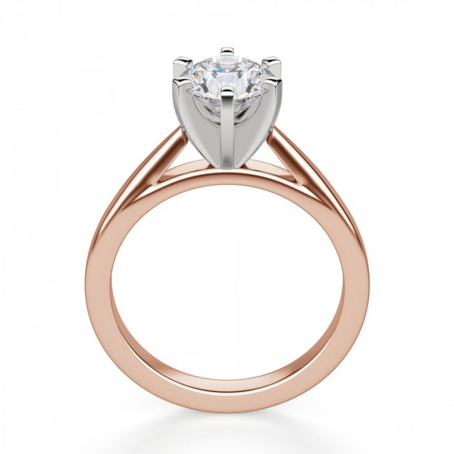Кольцо с бриллиантом для помолвки из розового золота - Фото 1