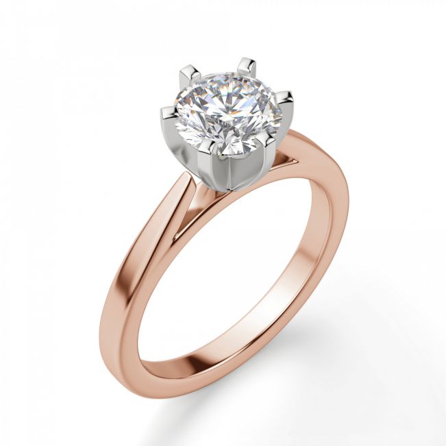 Кольцо с бриллиантом для помолвки из розового золота - Фото 2