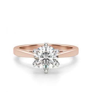 Кольцо с бриллиантом для помолвки из розового золота