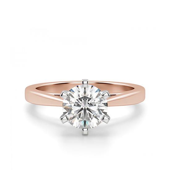 Кольцо с бриллиантом для помолвки из розового золота, Больше Изображение 1