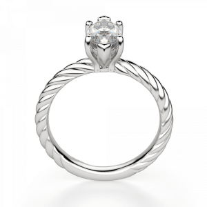 Кольцо с бриллиантом маркиз из белого золота - Фото 1