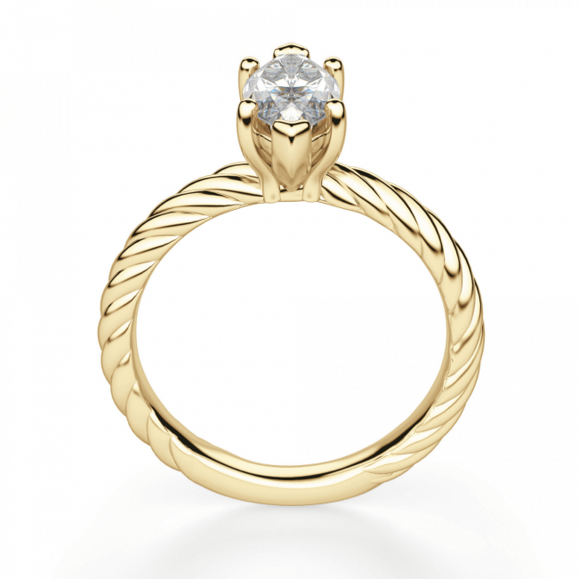 Кольцо с бриллиантом маркиз из золота - Фото 1