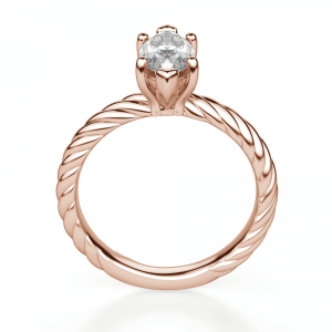 Кольцо с бриллиантом маркиз в розовом золоте - Фото 1