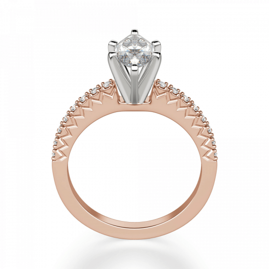 Кольцо с бриллиантом маркиз,  Больше Изображение 5