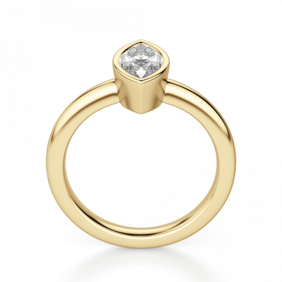 Кольцо с бриллиантом маркиз в желтом золоте,  Больше Изображение 2