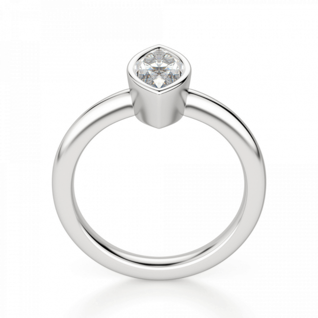 Кольцо с бриллиантом маркиз в белом золоте - Фото 1